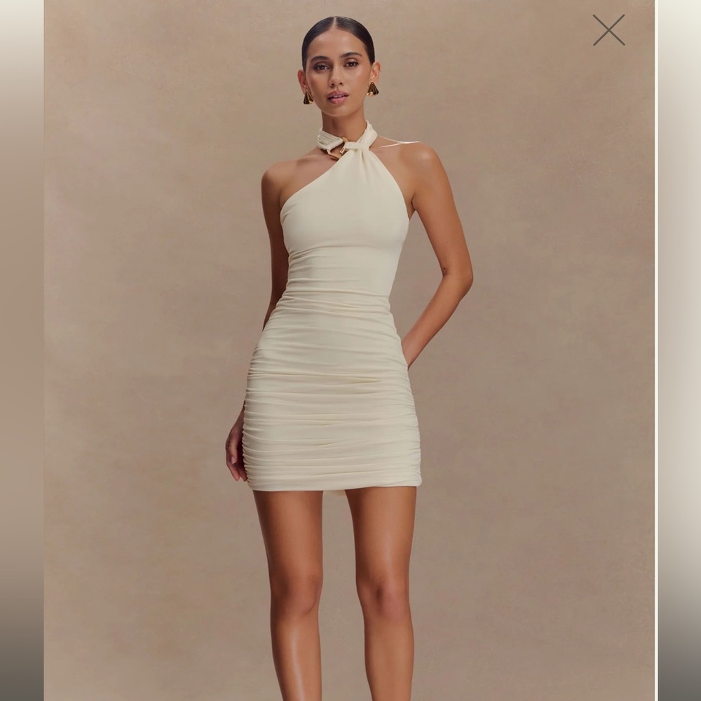 NWT Meshki Mariposa Slinky Halter Mini Dress Size Medium